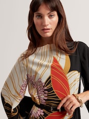 Ted Baker Black Cammeli - Long Sleeve Printed Maxi Dress - Image 3 of 5