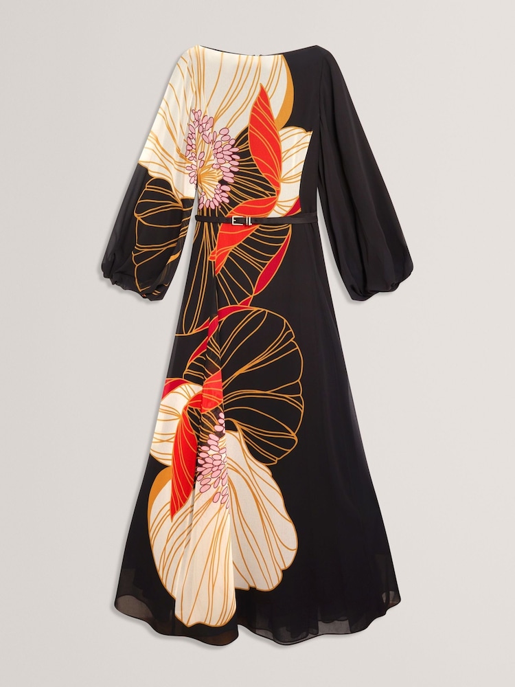 Buy Ted Baker Black Cammeli - Long Sleeve Printed Maxi Dress from Next  Armenia