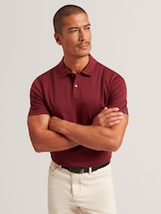 Ted Baker Red Connall Short  Sleeve Regular Soft Touch Polo Shirt - Image 1 of 5