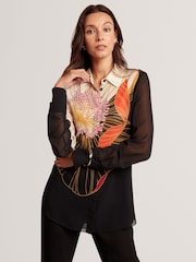 Ted Baker Nekeata - Printed Long Line Shirt - Imagen 1 de 5