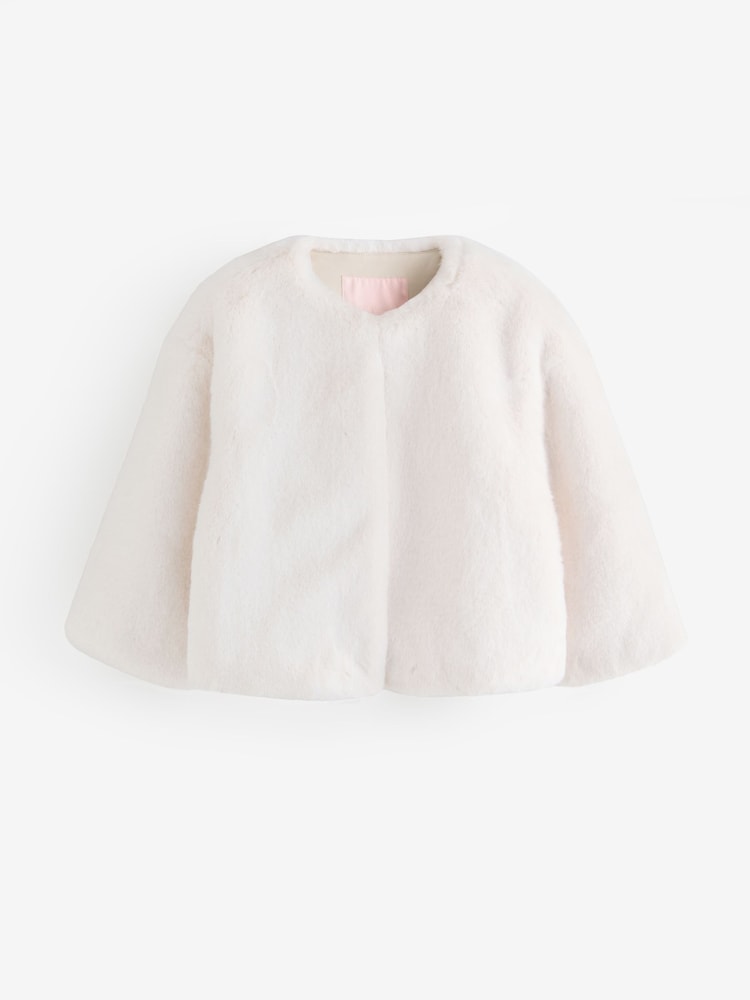 Ted Baker White Primmra - Cropped Faux Fur Jacket - Image 1 of 1 Ted Baker White Primmra - Cropped Faux Fur Jacket - Image 1 of 1