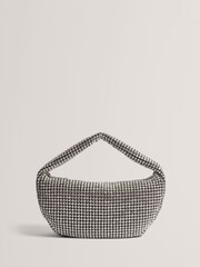Ted Baker Silver Crystiz Medium Crystal Slouchy Hobo Bag - Image 1 of 6
