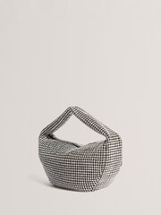 Ted Baker Silver Crystiz Medium Crystal Slouchy Hobo Bag - Image 5 of 6