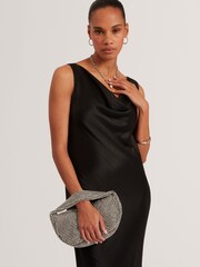 Ted Baker Silver Crystiz Medium Crystal Slouchy Hobo Bag - Image 6 of 6