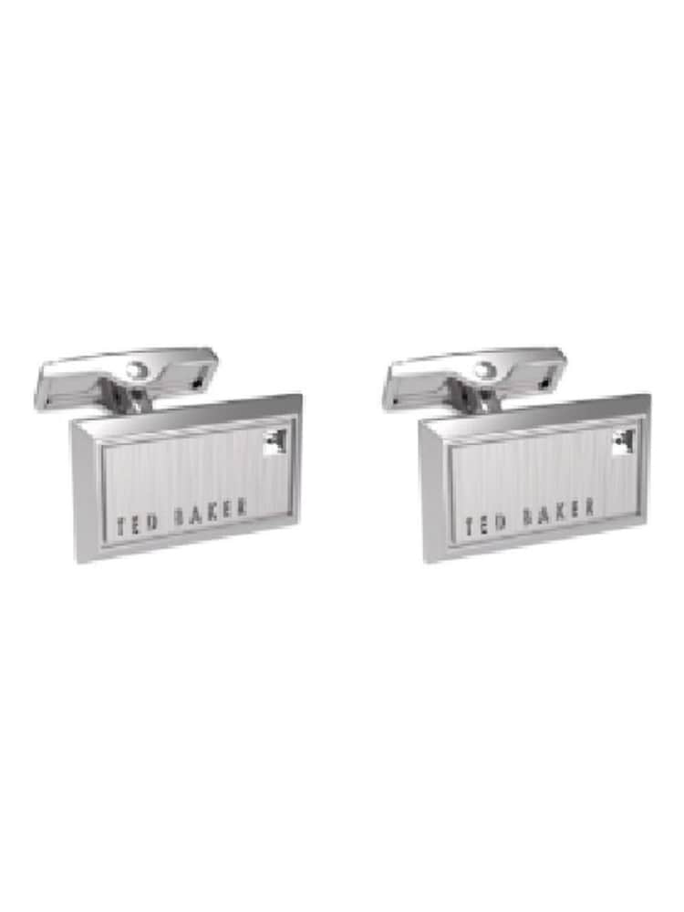 Ted Baker Silver Kristol Brushed Metal Cufflinks - Image 2 of 2 Ted Baker Silver Kristol Brushed Metal Cufflinks - Image 2 of 2