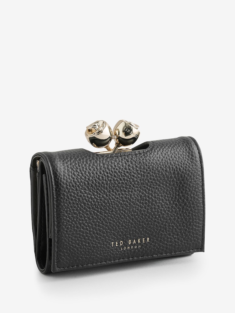 Ted Baker Black Roosa Rose Detail Leather Small Bobble Purse - Image 5 of 5 Ted Baker Black Roosa Rose Detail Leather Small Bobble Purse - Image 5 of 5