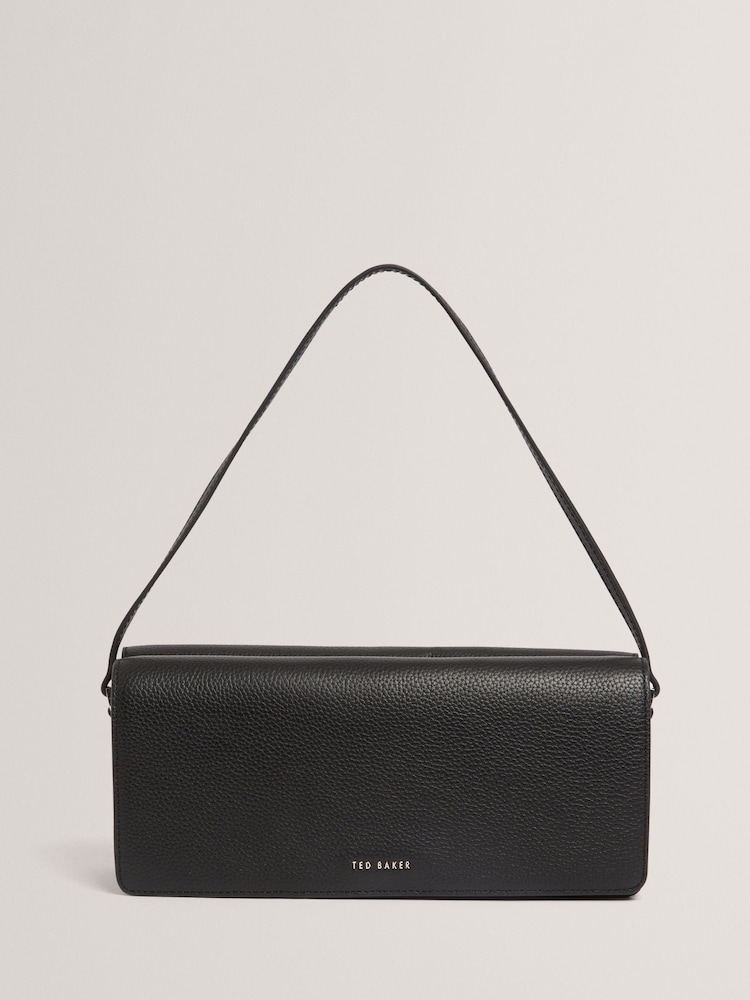 Ted Baker Black Twyyla Leather Elongated Shoulder Bag - Image 1 of 5 Ted Baker Black Twyyla Leather Elongated Shoulder Bag - Image 1 of 5