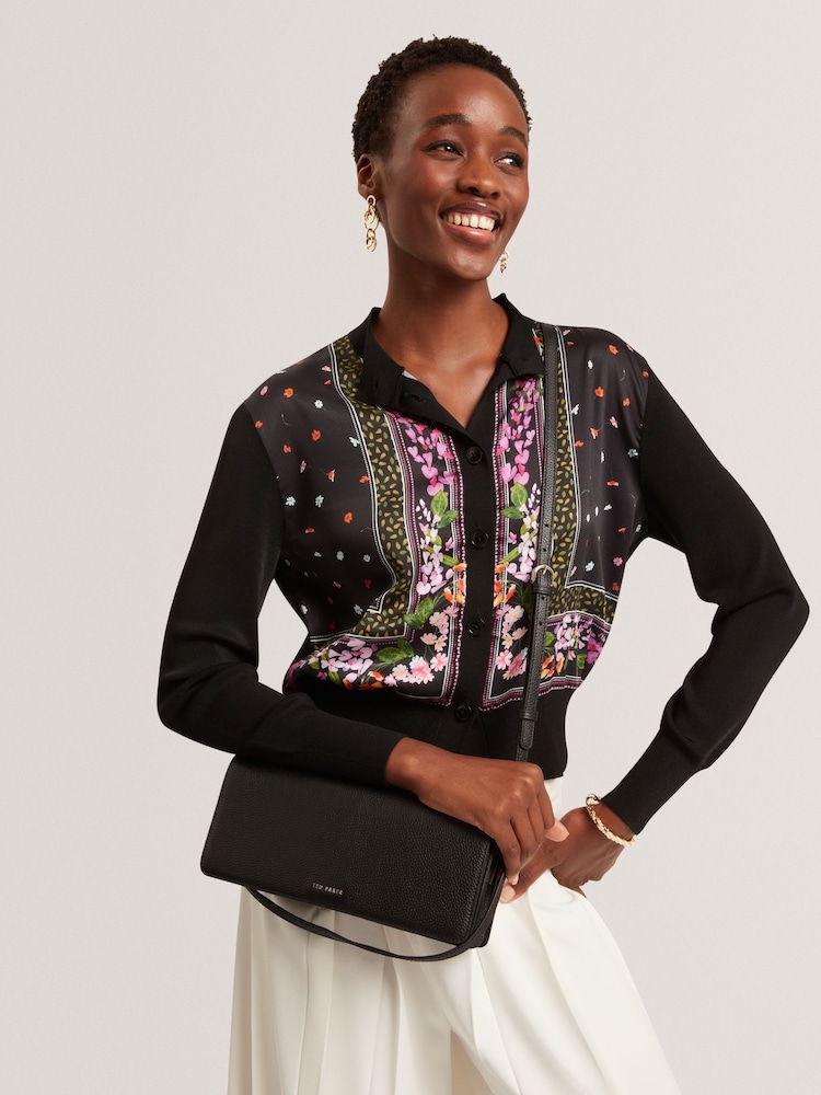 Ted Baker Black Twyyla Leather Elongated Shoulder Bag - Image 5 of 5 Ted Baker Black Twyyla Leather Elongated Shoulder Bag - Image 5 of 5