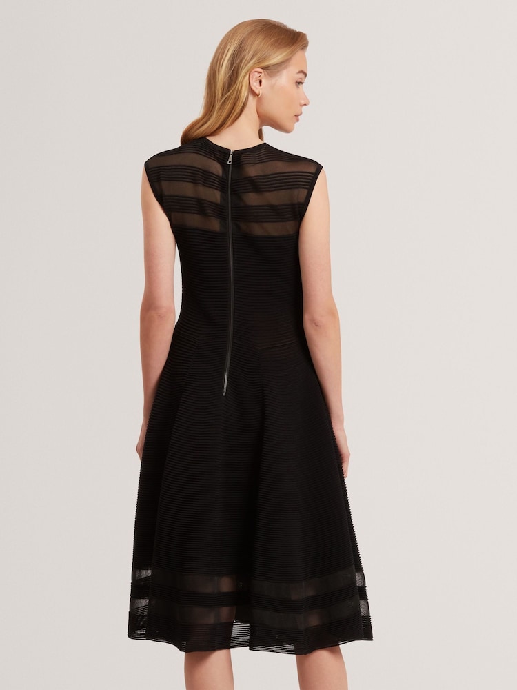Ted Baker Black Suusaan - Knitted Skater Dress With Invisible Panels - Image 2 of 5 Ted Baker Black Suusaan - Knitted Skater Dress With Invisible Panels - Image 2 of 5