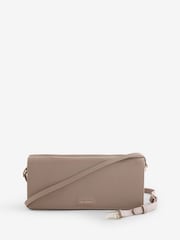 Ted Baker Cream Twyyla Leather Elongated Shoulder Bag - Image 1 of 1