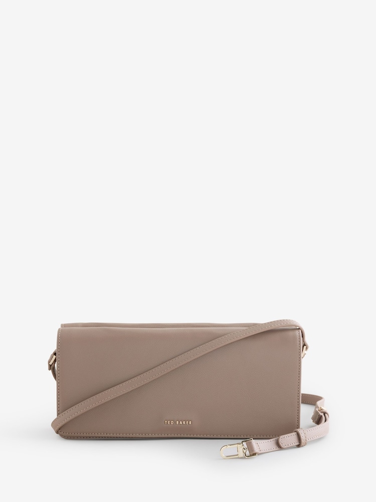 Ted Baker Cream Twyyla Leather Elongated Shoulder Bag - Image 1 of 1 Ted Baker Cream Twyyla Leather Elongated Shoulder Bag - Image 1 of 1