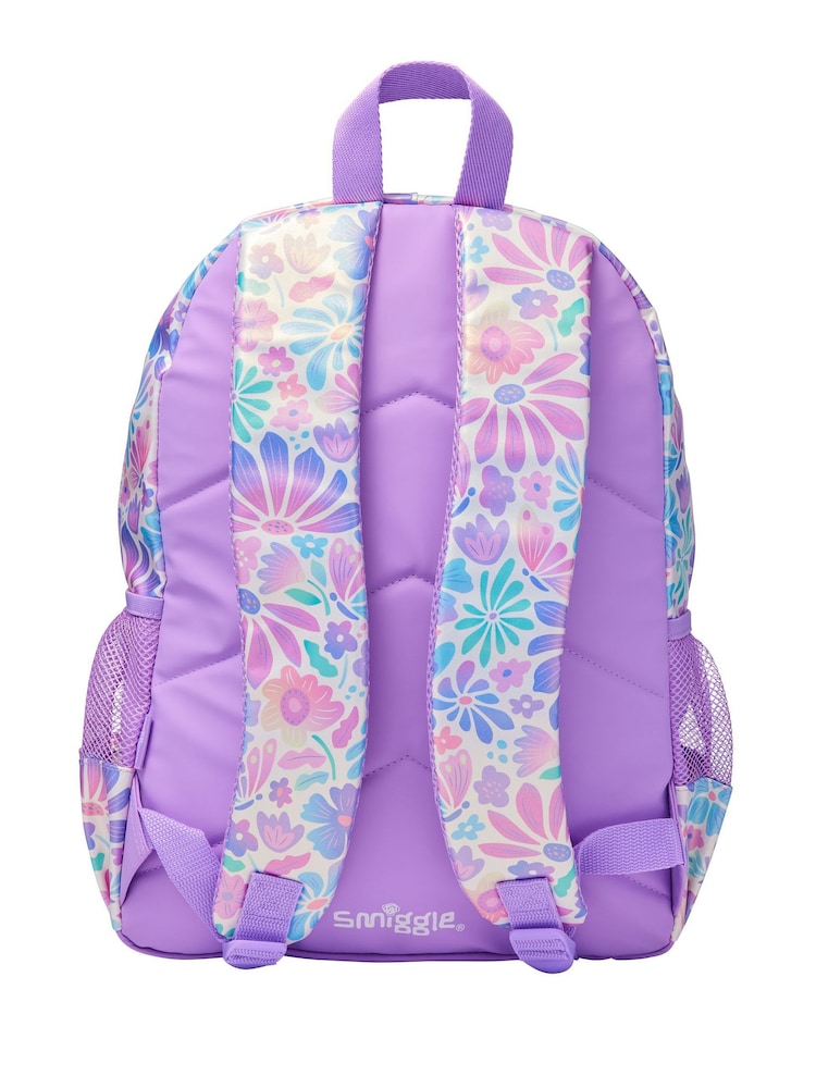 Smiggle Purple Bloom Classic Backpack - Image 2 of 3 Smiggle Purple Bloom Classic Backpack - Image 2 of 3