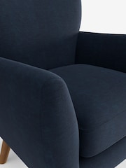Fine Chenille Easy Clean Dark Navy Blue Wilson Highback Armchair - Image 4 of 4