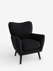 Fine Chenille Easy Clean Black Wilson Highback Armchair - Image 3 of 4