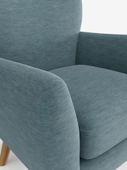 Fine Chenille Easy Clean Mid Blue Wilson Highback Armchair - Image 4 of 5