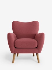 Fine Chenille Easy Clean Mid Pink Wilson Highback Armchair - Image 2 of 4