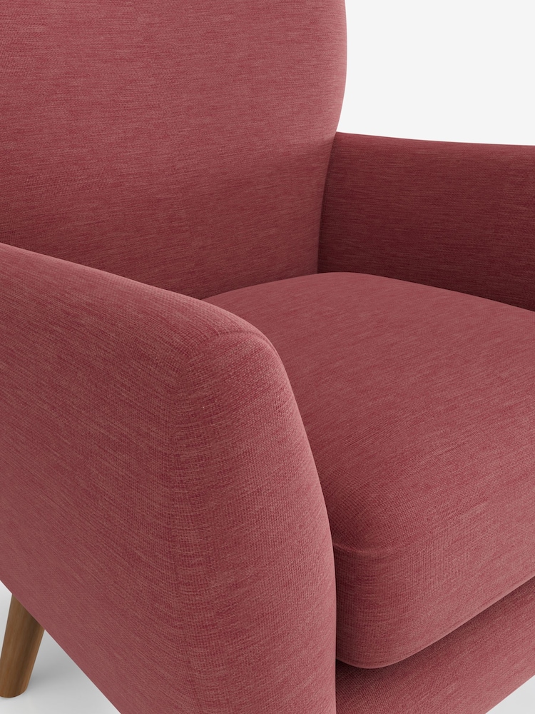 Fine Chenille Easy Clean Mid Pink Wilson Highback Armchair - Image 4 of 4