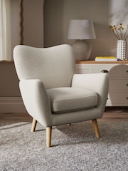 Fine Chenille Easy Clean Oyster Wilson Highback Armchair - Image 1 of 5