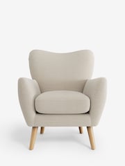 Fine Chenille Easy Clean Oyster Wilson Highback Armchair - Image 2 of 5