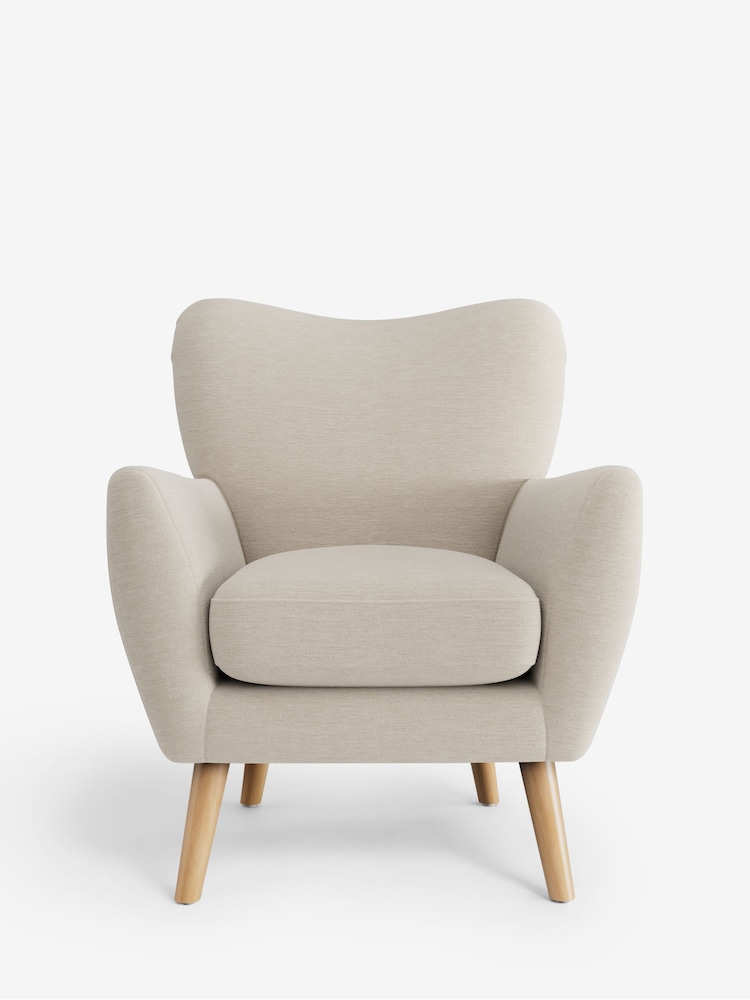 Fine Chenille Easy Clean Oyster Wilson Highback Armchair - Image 2 of 5