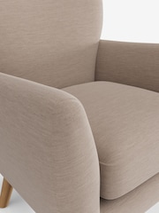 Fine Chenille Easy Clean Mid Taupe Brown Wilson Highback Armchair - Image 4 of 4
