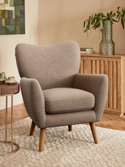 Luxe Chenille Mid Natural Wilson Highback Armchair - Image 1 of 5