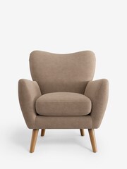 Luxe Chenille Mid Natural Wilson Highback Armchair - Image 2 of 5