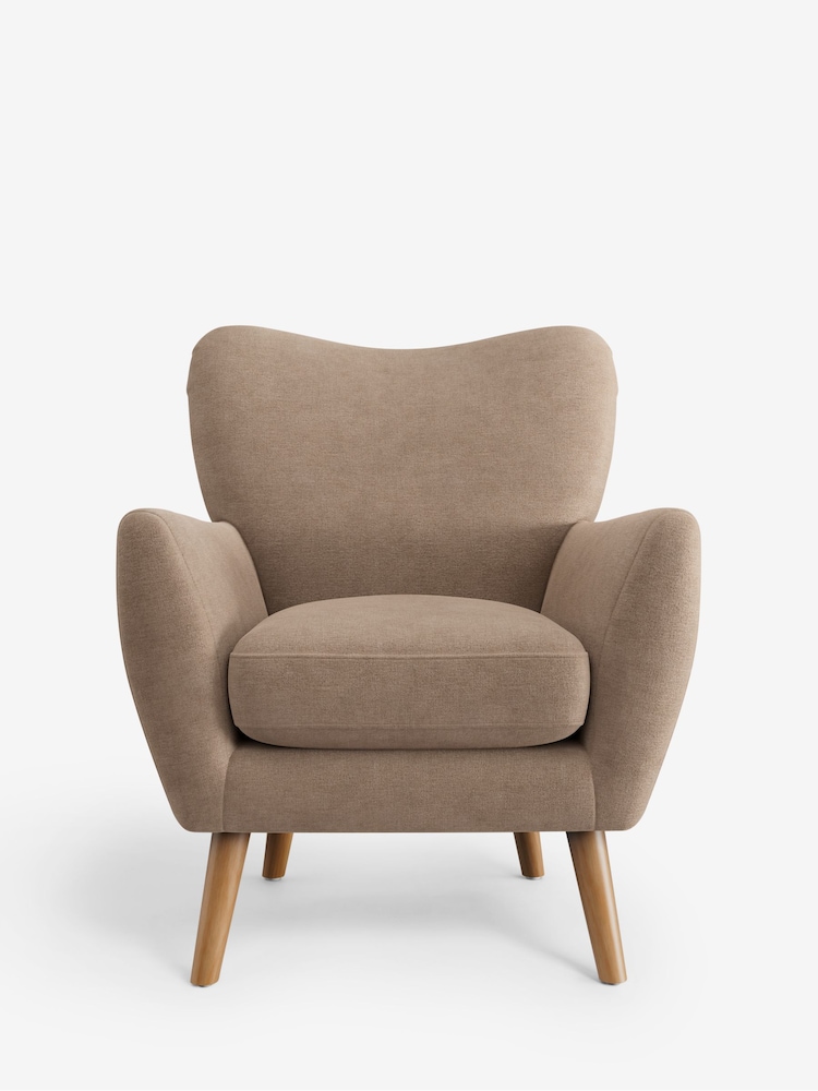 Luxe Chenille Mid Natural Wilson Highback Armchair - Image 2 of 5