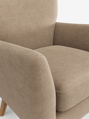 Luxe Chenille Mid Camel Beige Wilson Highback Armchair - Image 4 of 4