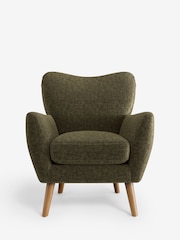 Plush Chenille Moss Green Wilson Highback Armchair - Image 2 of 5