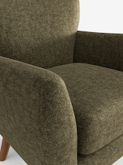 Plush Chenille Moss Green Wilson Highback Armchair - Image 4 of 5
