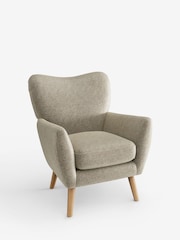 Plush Chenille Light Natural Wilson Highback Armchair - Image 3 of 5