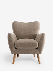 Plush Chenille Mid Natural Wilson Highback Armchair - Image 2 of 4