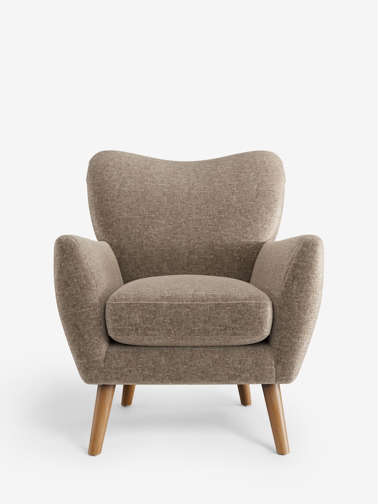 Plush Chenille Mid Natural Wilson Highback Armchair - Image 2 of 4