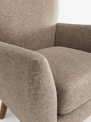 Plush Chenille Mid Natural Wilson Highback Armchair - Image 4 of 4