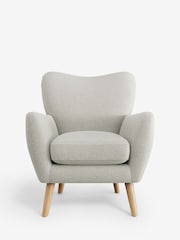 Plush Chenille Oyster Wilson Highback Armchair - Image 2 of 4