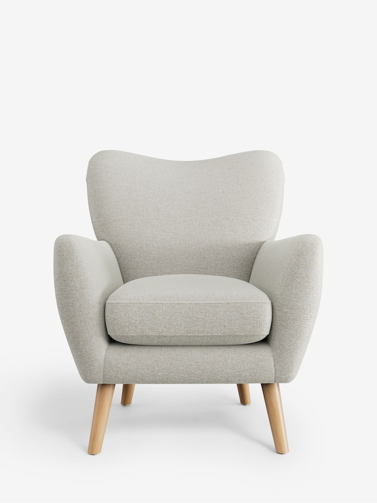 Plush Chenille Oyster Wilson Highback Armchair - Image 2 of 4