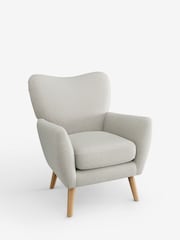 Plush Chenille Oyster Wilson Highback Armchair - Image 3 of 4