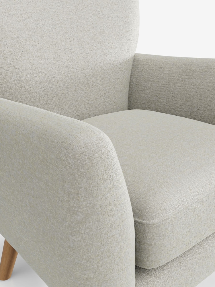 Plush Chenille Oyster Wilson Highback Armchair - Image 4 of 4