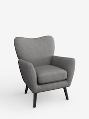Studio Chenille Mid Grey Wilson Highback Armchair - Image 3 of 5