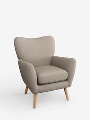 Studio Chenille Mid Natural Wilson Highback Armchair - Image 3 of 5