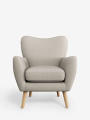 Tweedy Chenille Oyster Wilson Highback Armchair - Image 2 of 5