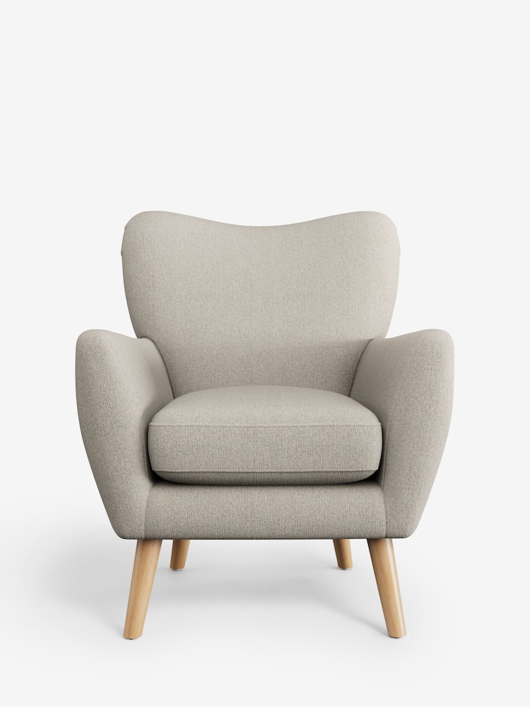 Tweedy Chenille Oyster Wilson Highback Armchair - Image 2 of 5
