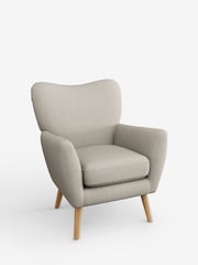 Tweedy Chenille Oyster Wilson Highback Armchair - Image 3 of 5