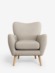 Tweedy Chenille Mid Natural Wilson Highback Armchair - Image 2 of 5