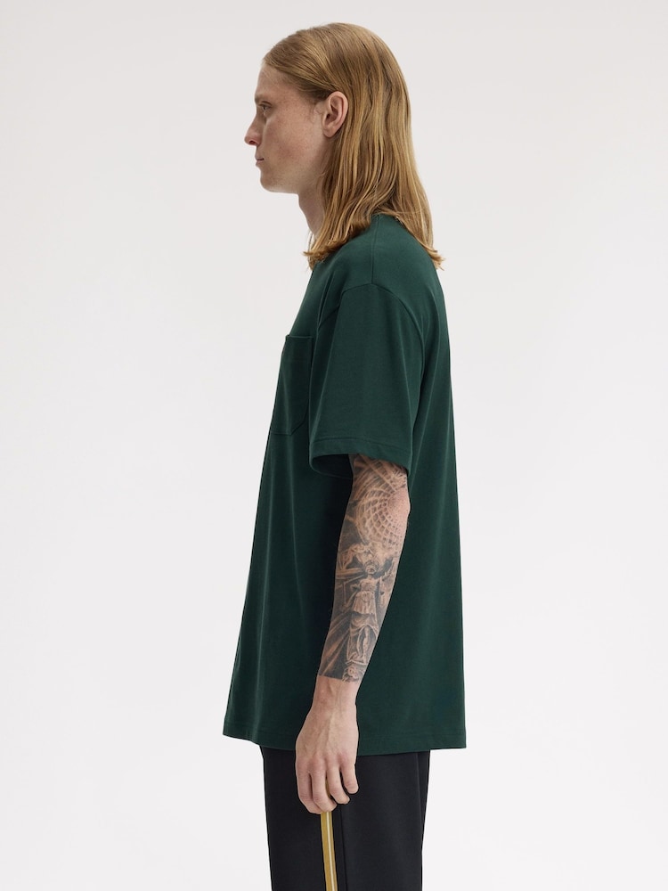 Fred Perry Dark Green Pocket Detail T-Shirt - Image 2 of 5