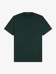 Fred Perry Dark Green Pocket Detail T-Shirt - Image 5 of 5