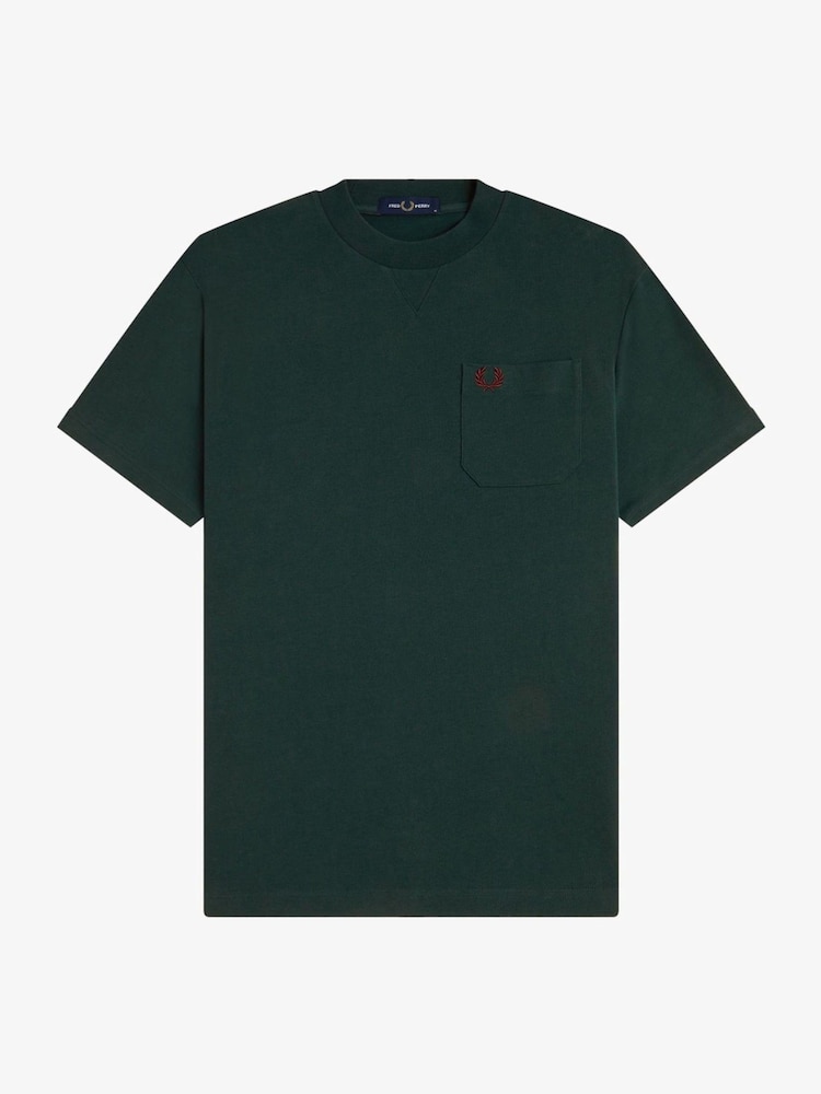 Fred Perry Dark Green Pocket Detail T-Shirt - Image 5 of 5