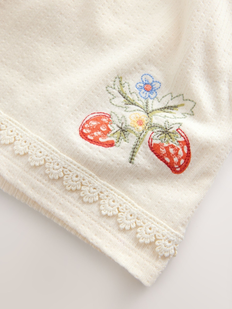 Ecru Embroidered Floral Shirt and Shorts Set (3-16yrs) - Image 9 of 9