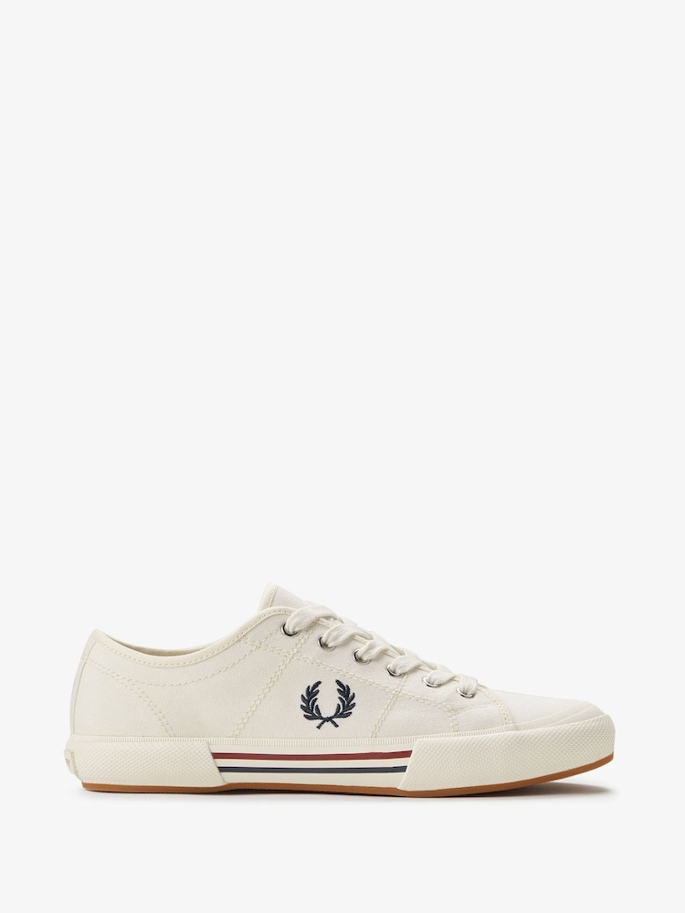 Fred Perry White B708 Vintage Tennis Canvas Shoes - Image 1 of 6 Fred Perry White B708 Vintage Tennis Canvas Shoes - Image 1 of 6